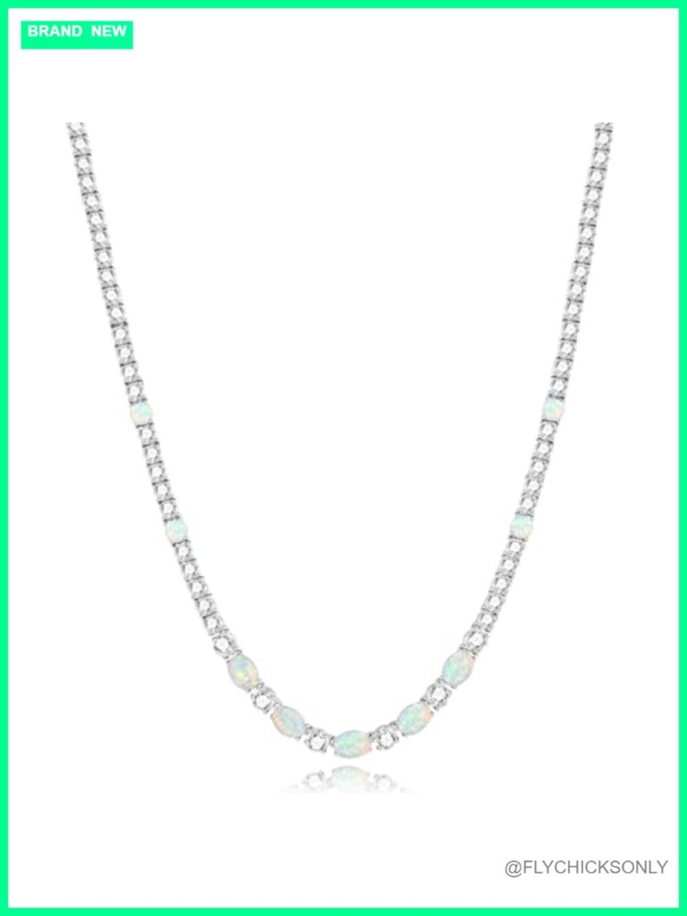 Sterling Silver Birthstone Tennis Necklace 18 Inch Women Fine Jewelry